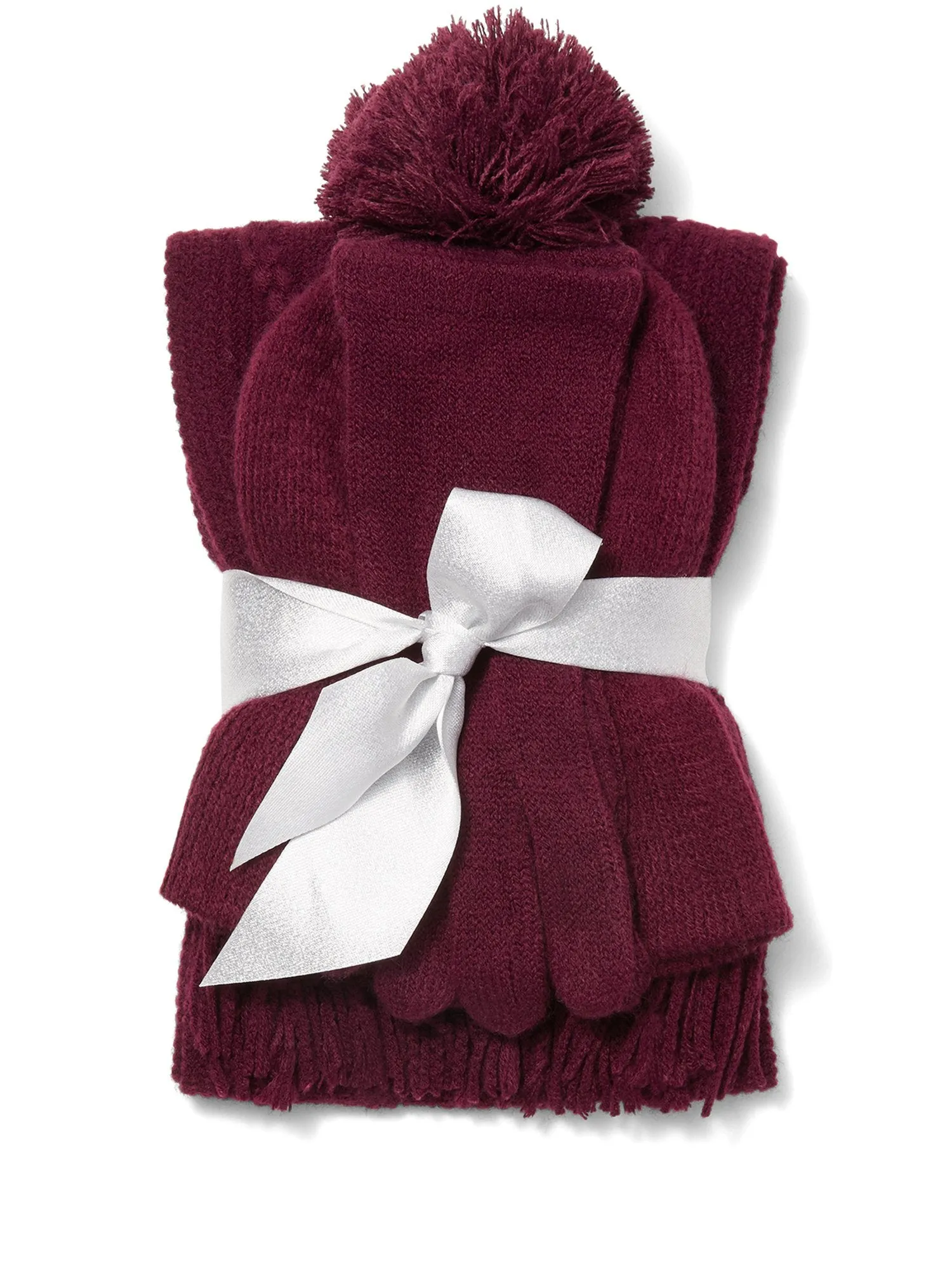 3-Piece Cable-Knit Scarf, Hat & Gloves Set