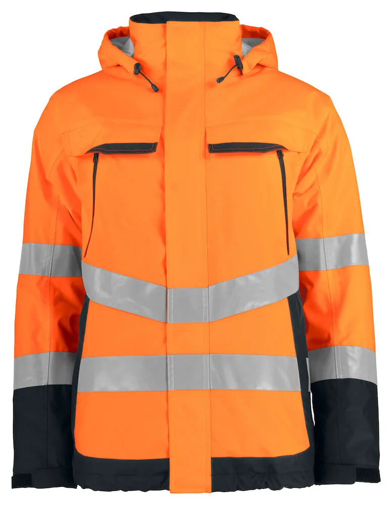 6441 Pro-job Mens Hi-Vis Class 3 Padded Jacket