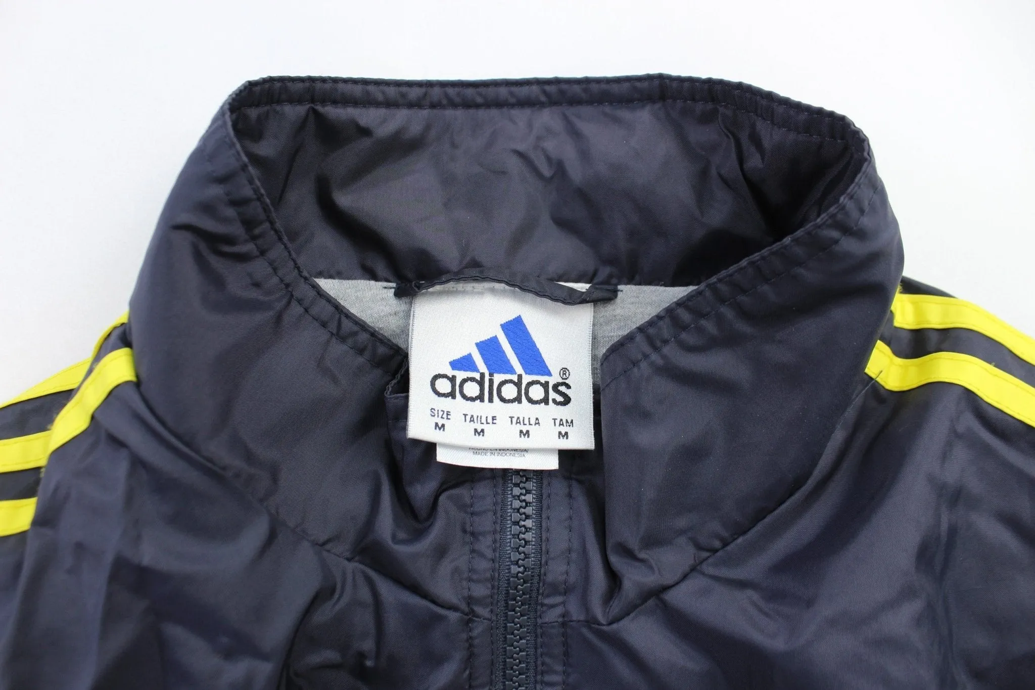 Adidas Embroidered Logo Neon & Grey Zip Up Jacket