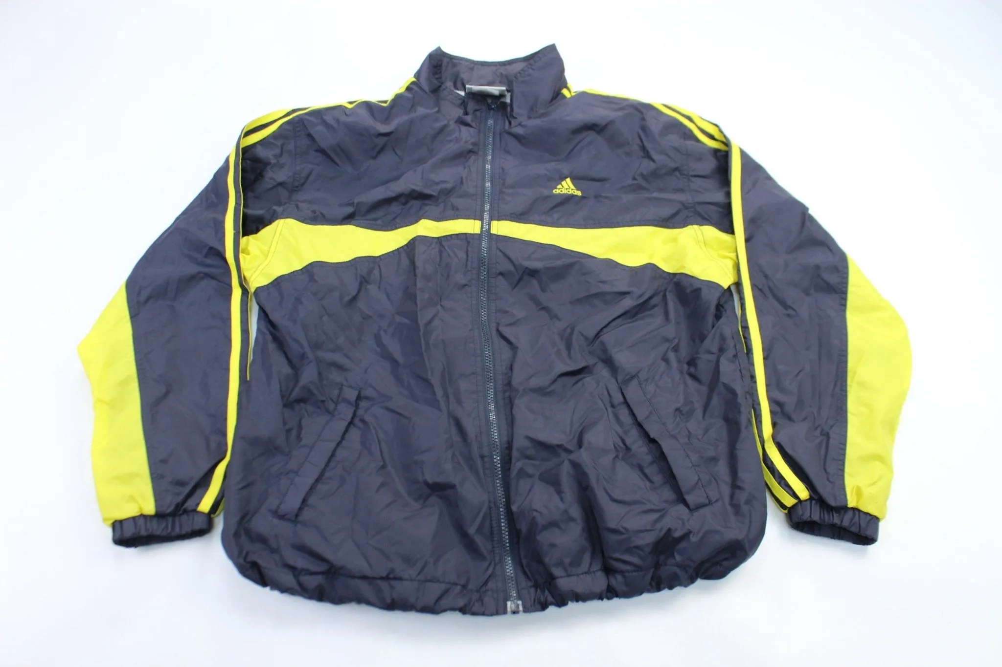 Adidas Embroidered Logo Neon & Grey Zip Up Jacket