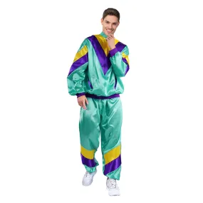 Adult 80s Unisex Tracksuit Costume - Aqua