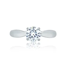 A.JAFFE 18K White Gold Tapered Shank Engagement Ring ME2043Q/100