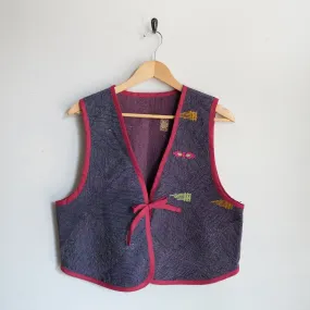 Amelia Vest Purple with Neon Symbols XL077