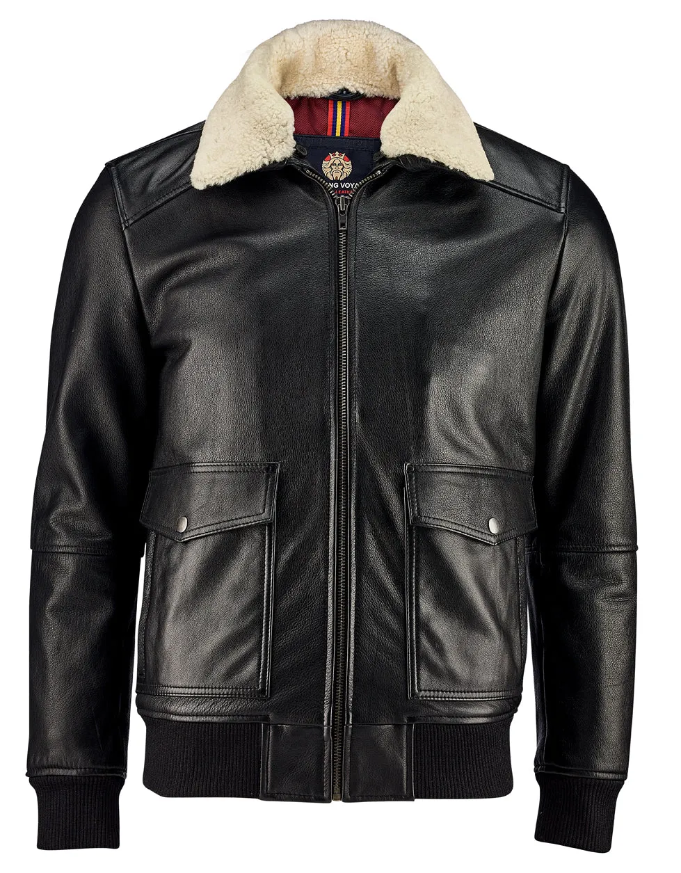 American Bomber Leather Jacket - Black