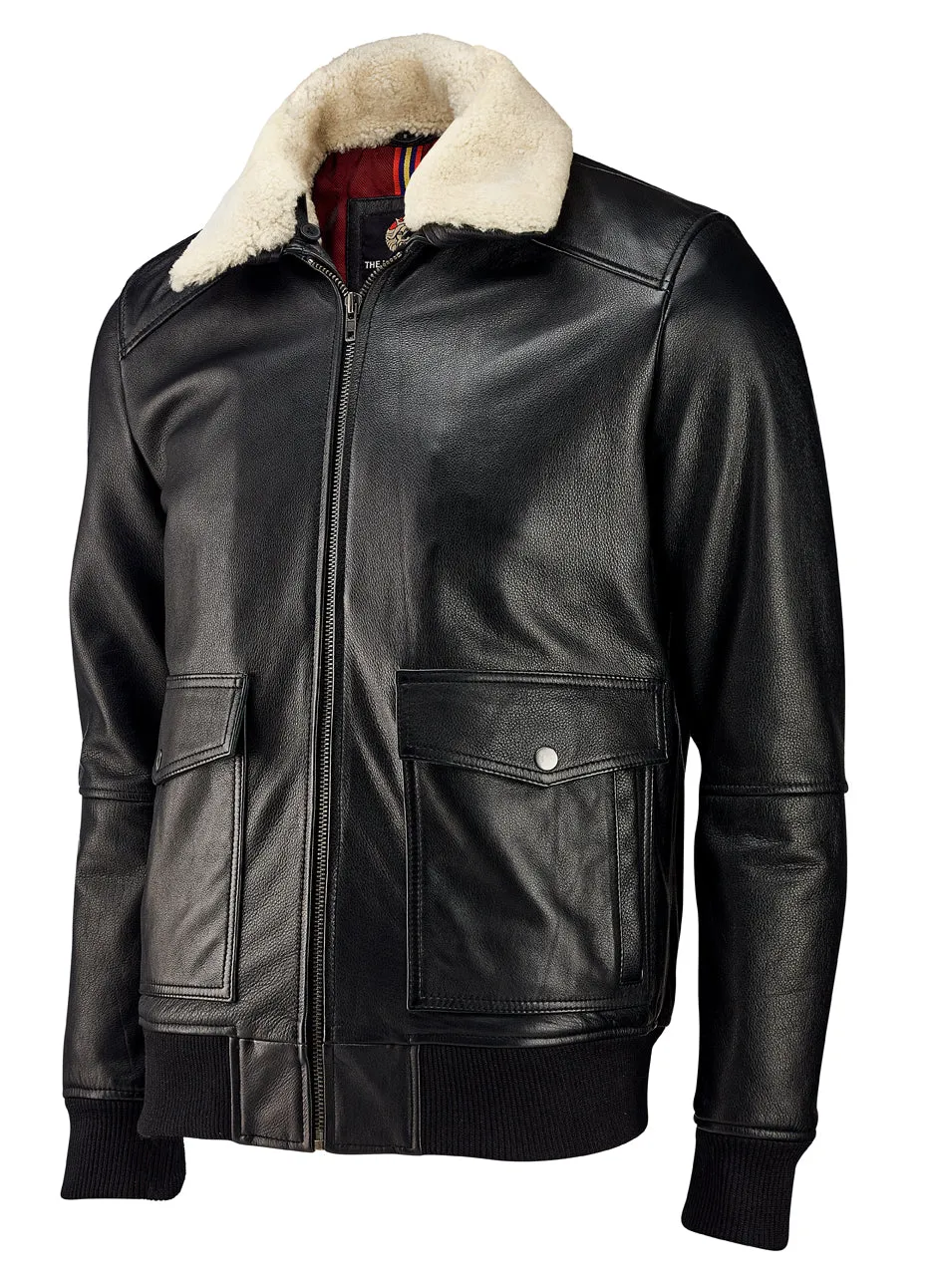 American Bomber Leather Jacket - Black