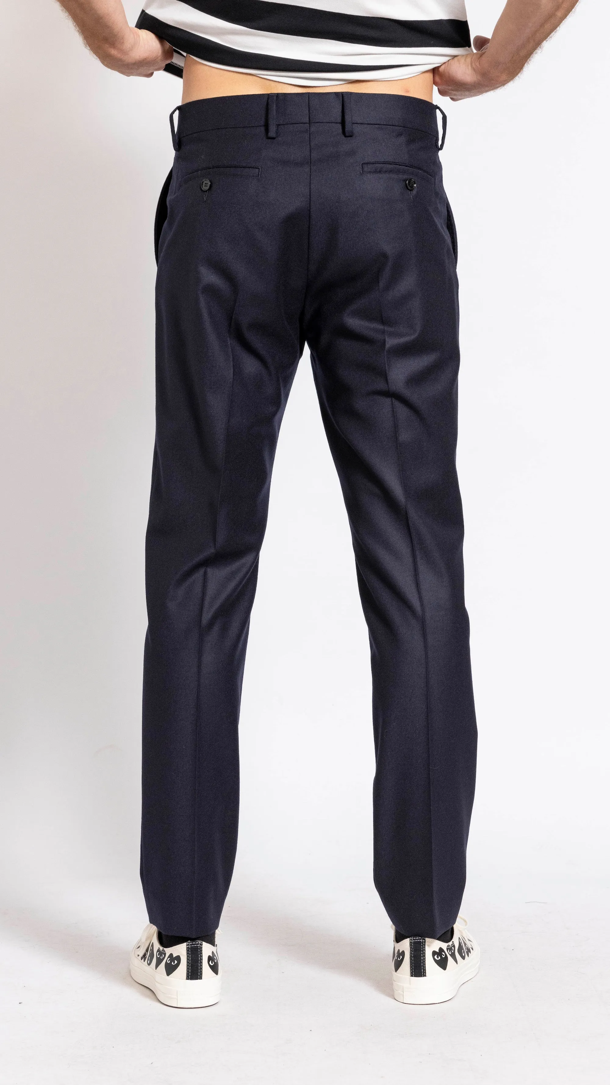 AMI PARIS NAVY WOOL PANTS