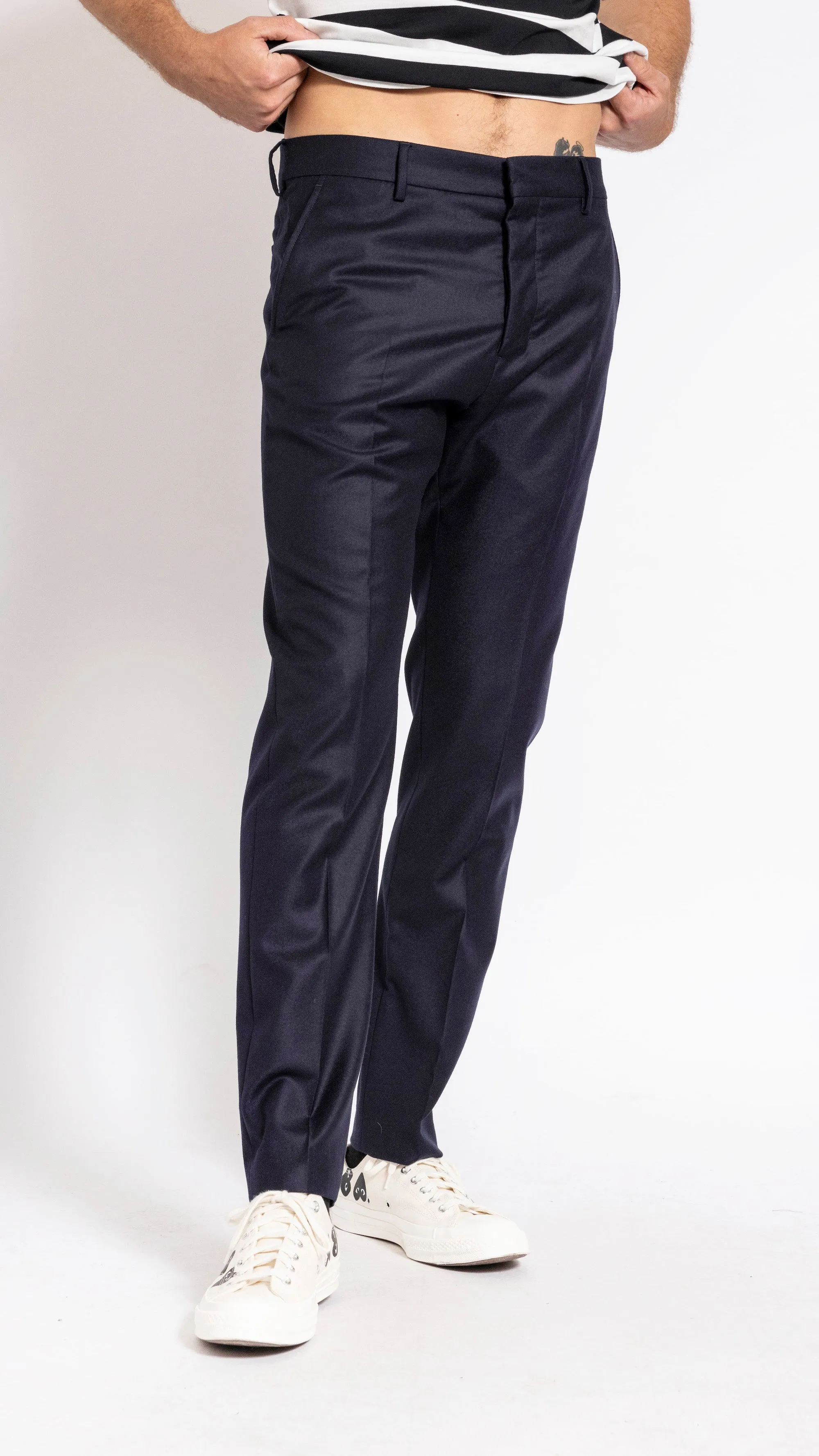 AMI PARIS NAVY WOOL PANTS