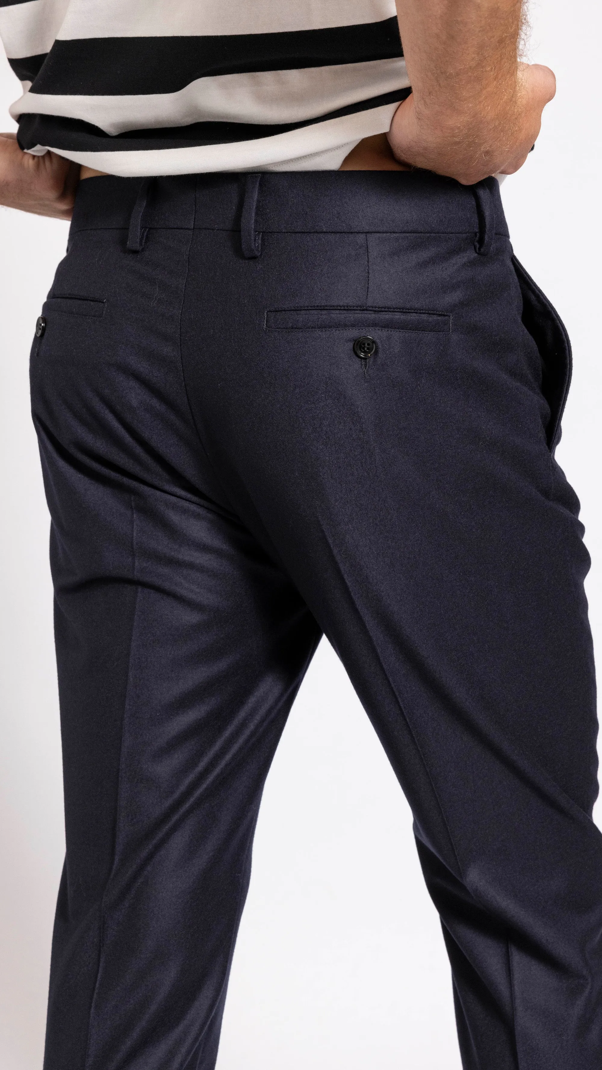 AMI PARIS NAVY WOOL PANTS