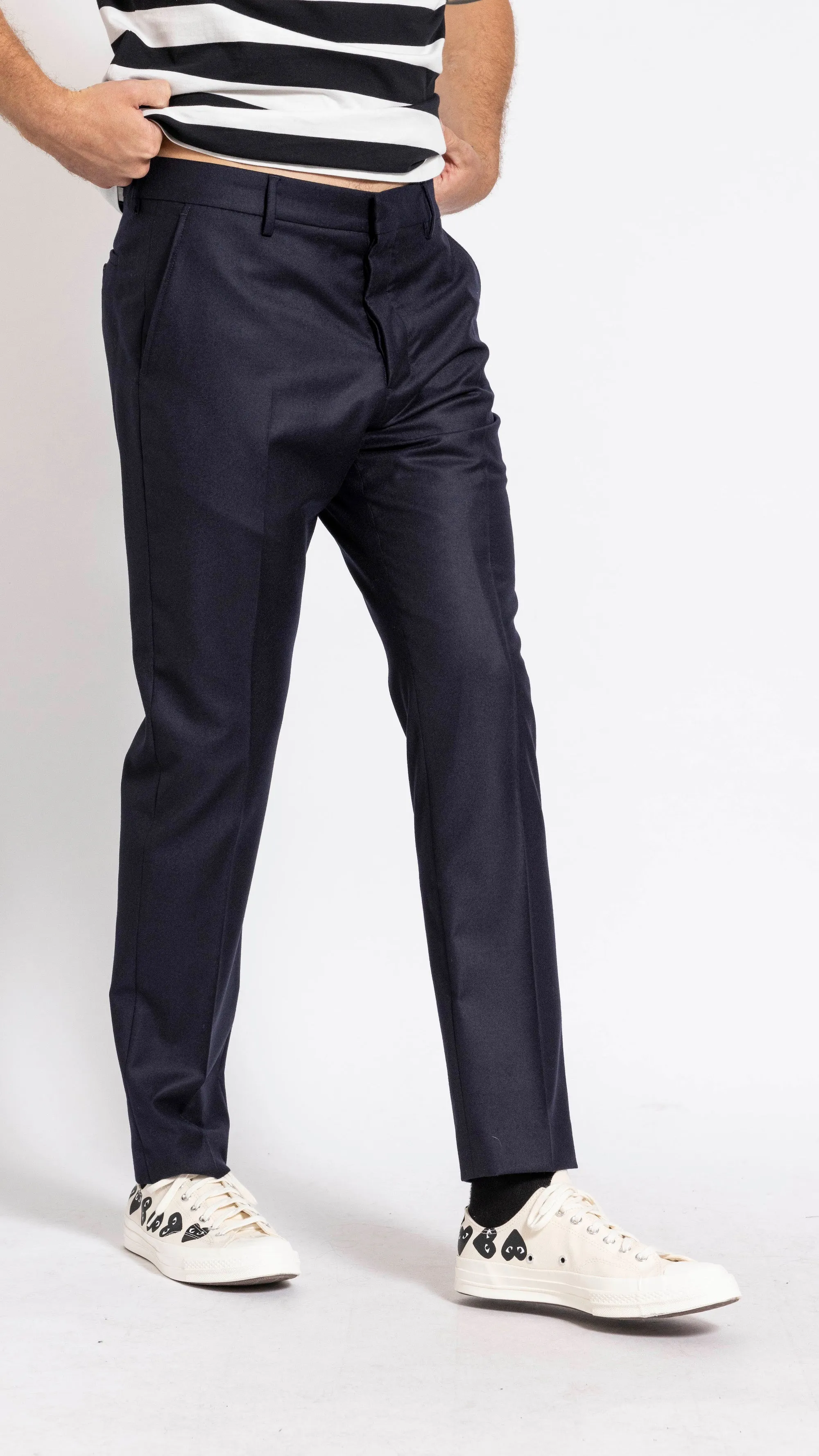 AMI PARIS NAVY WOOL PANTS