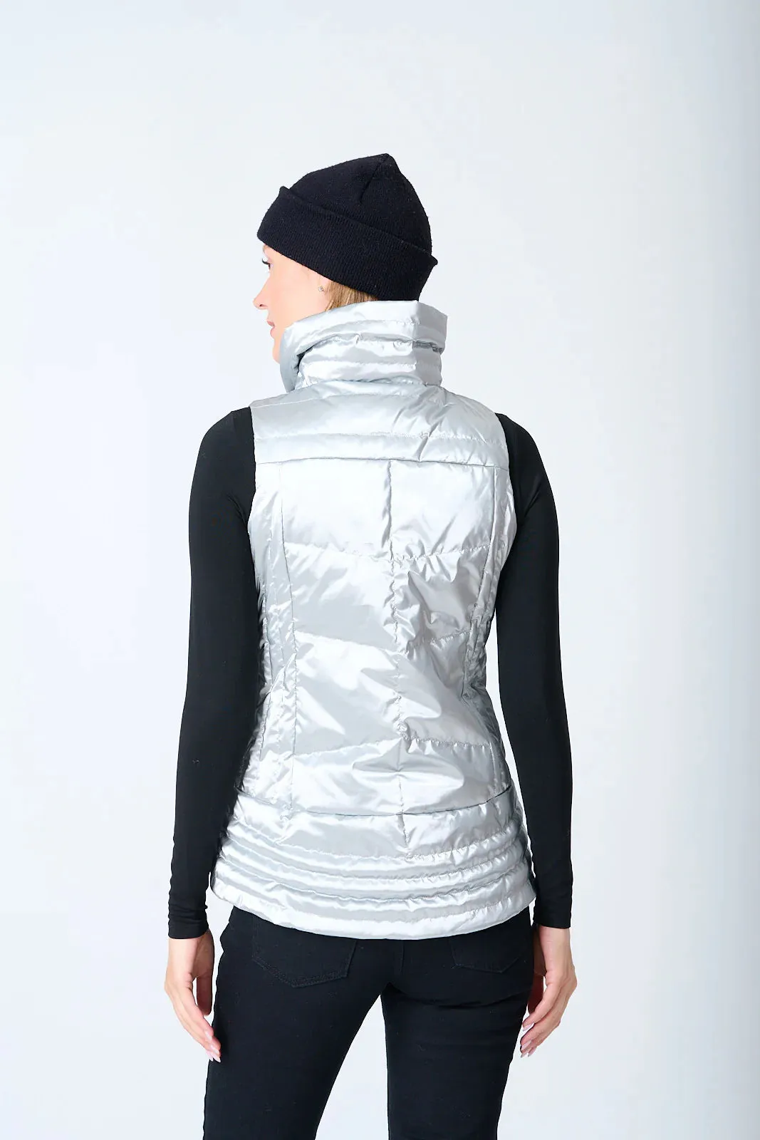 Anorak Metallic Quilted Waxed Vest