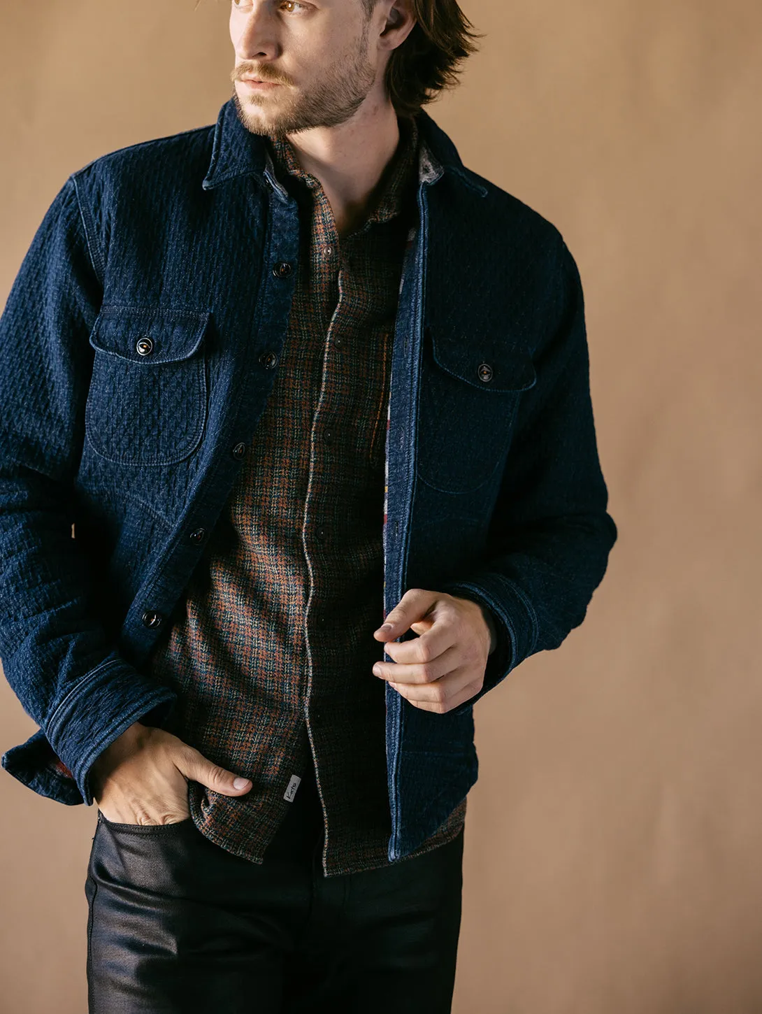 Anvil Shirt Jacket  - Quilt Dark Indigo Denim