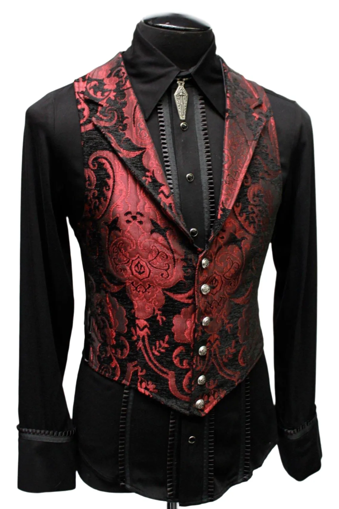 ARISTOCRAT VEST - BLACK/RED TAPESTRY