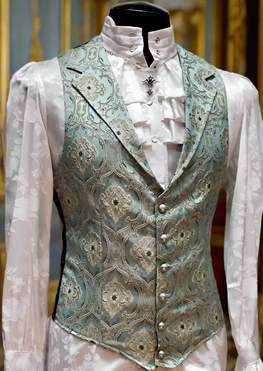 ARISTOCRAT VEST - EDWARDIAN BROCADE - GREEN