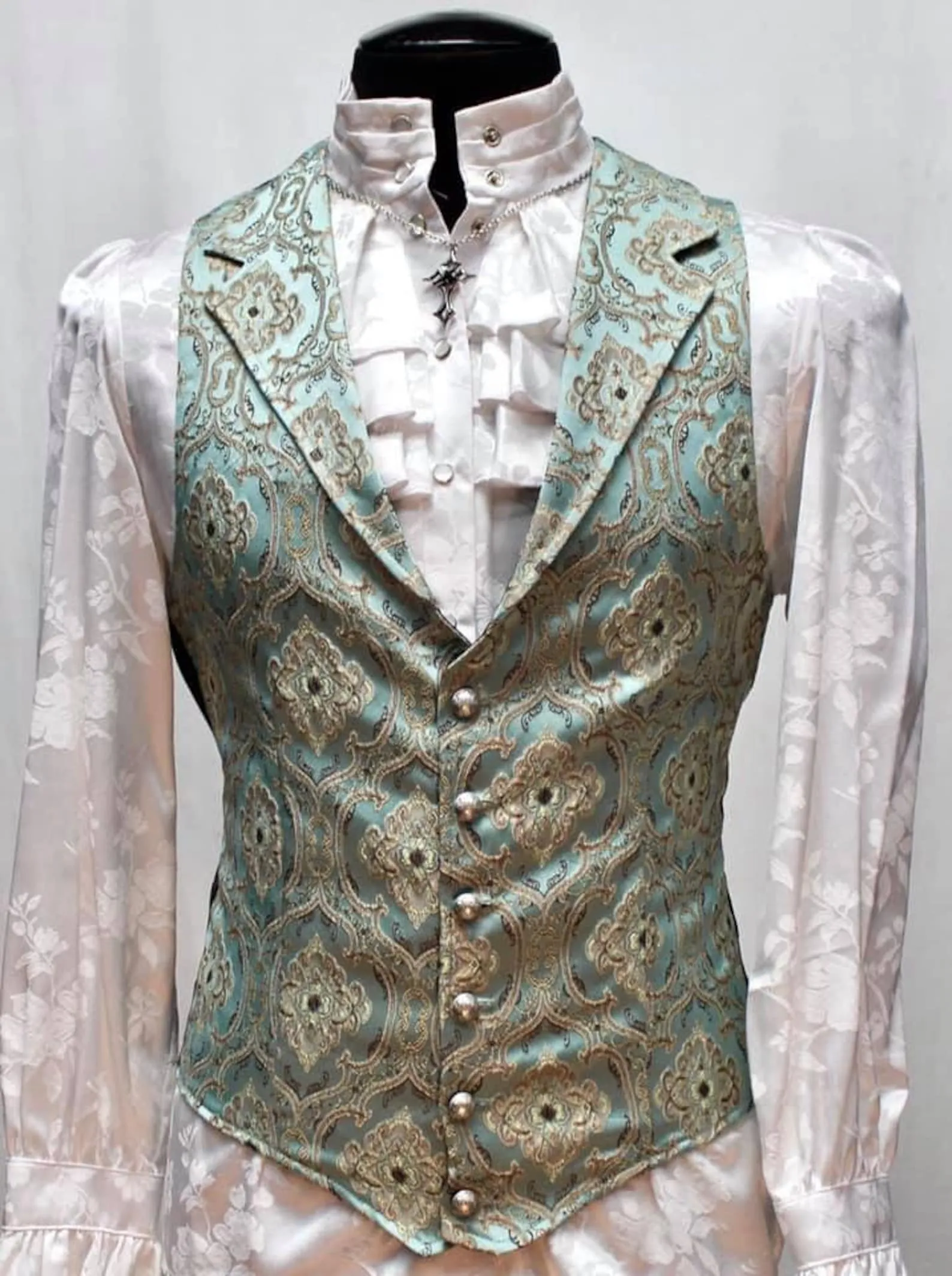 ARISTOCRAT VEST - EDWARDIAN BROCADE - GREEN