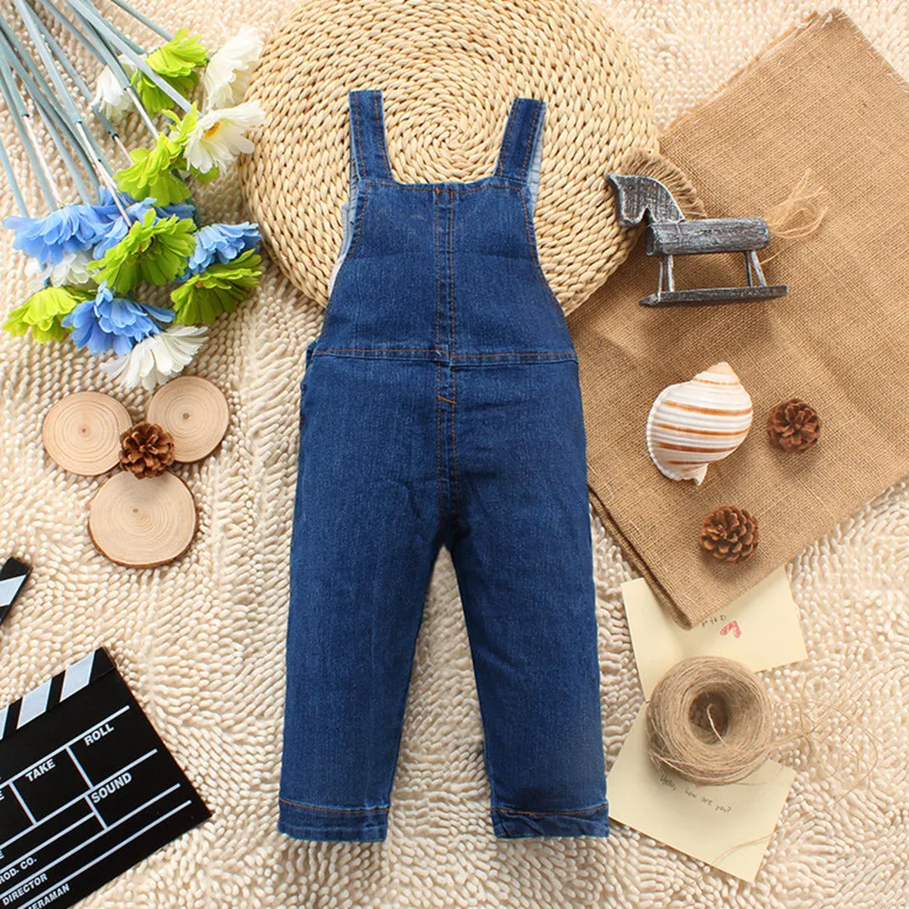 Baby Toddler Cute Cartoon  Monkey Jean Overalls