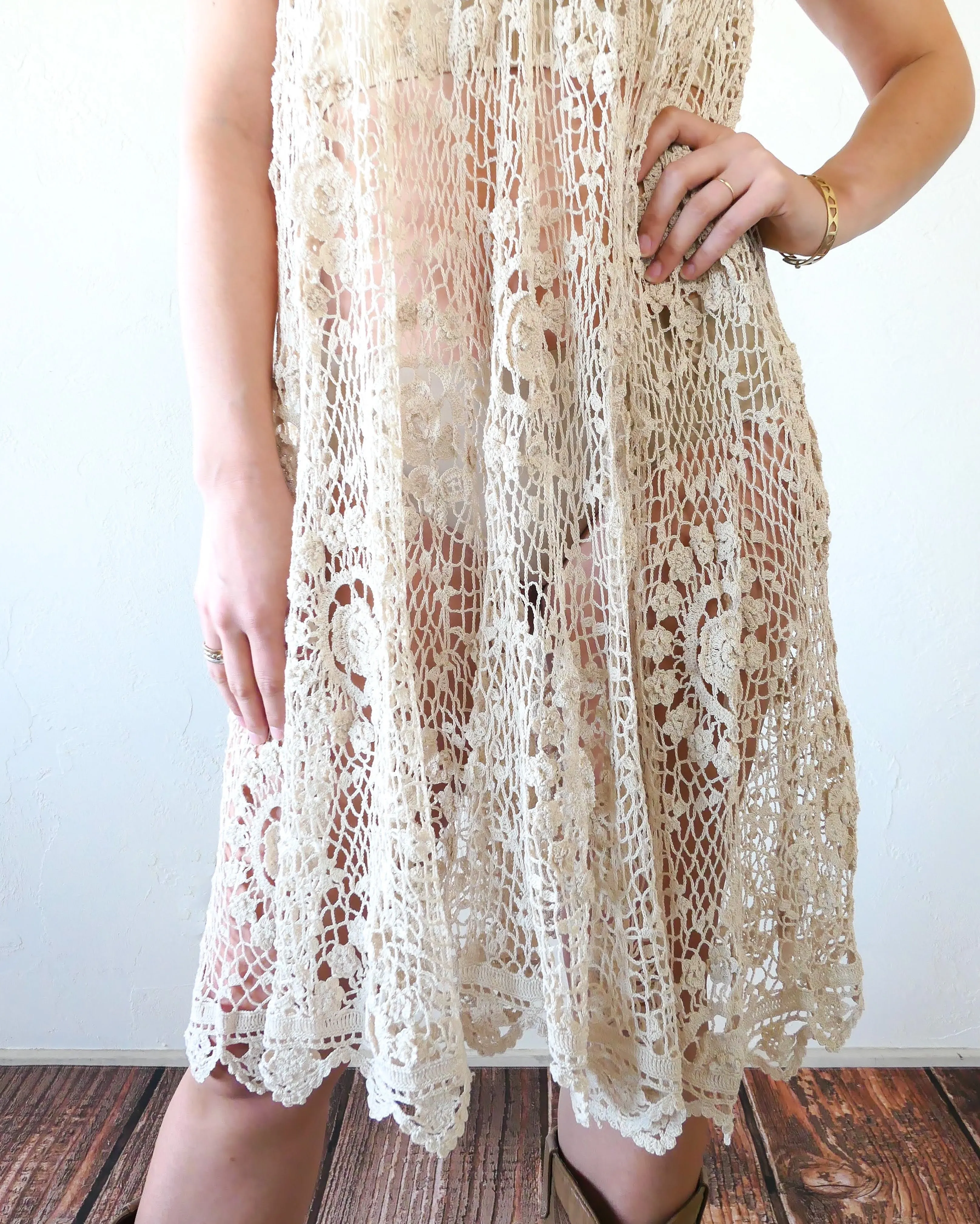 Babydoll Midi Dress in Natural