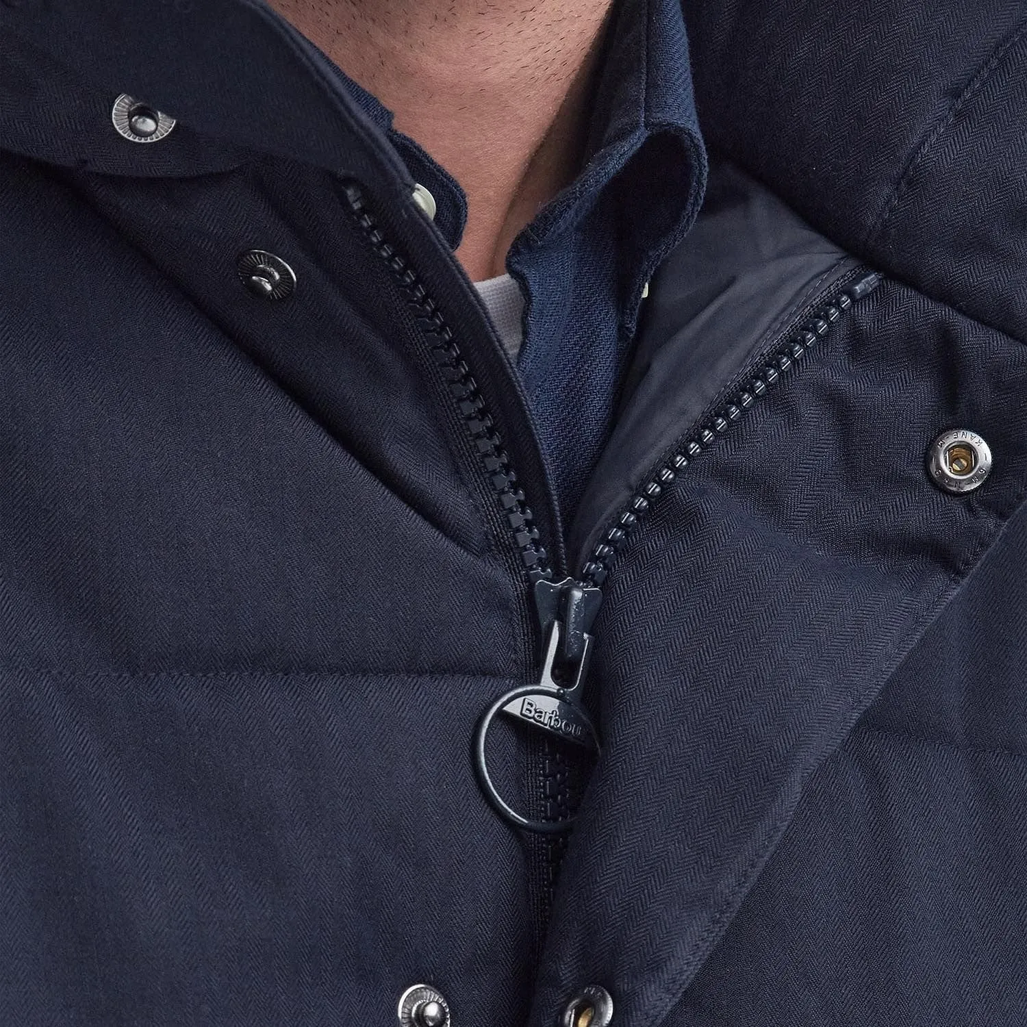 Barbour Brampton Puffer Jacket In Dark Navy