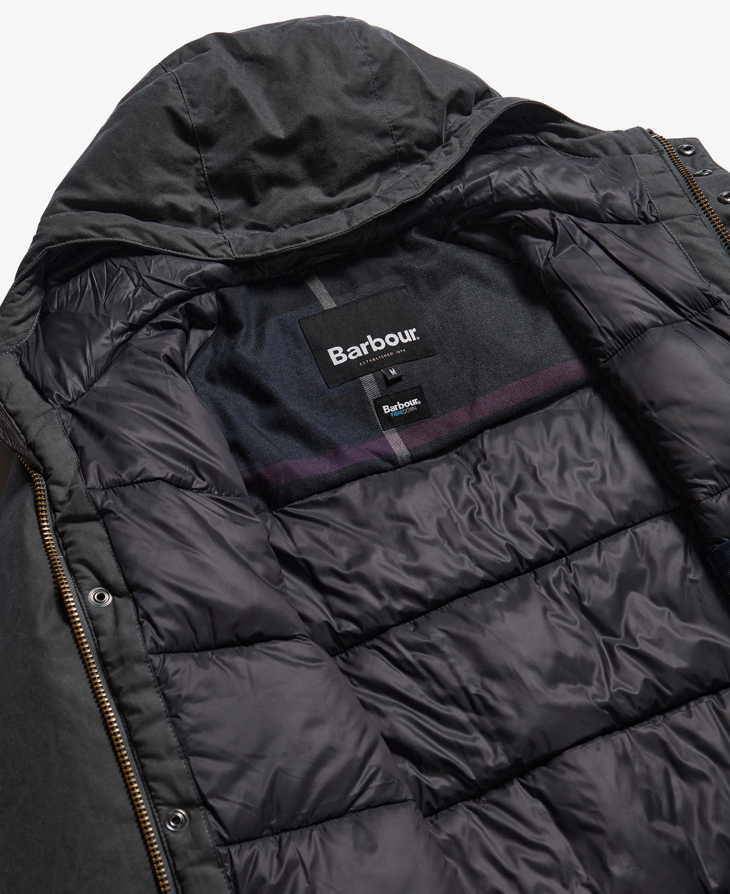 Barbour Hooded Beaufort Grey