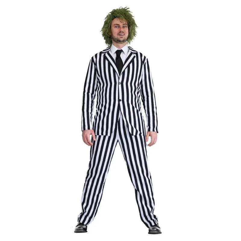 Beetle Time Black & White Stripe Mens Costume