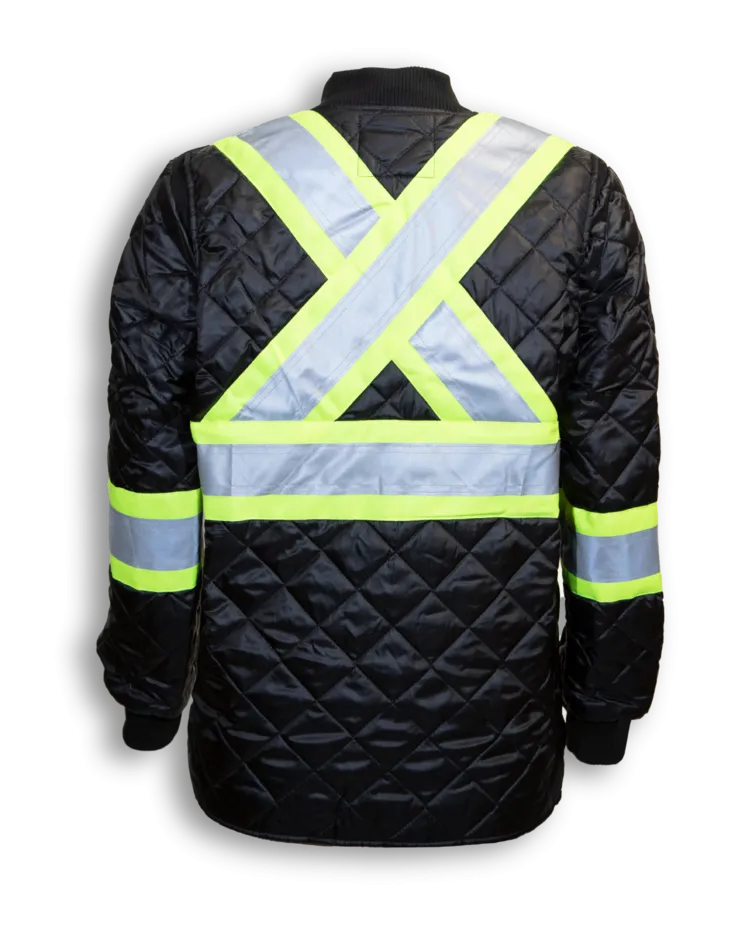 Big K BK895 Quilted Hi-Vis Freezer Jacket – Dual Inner Pockets, 3M Scotchlite Reflective, CSA Compliant, Rib-Knit Cuffs & Collar