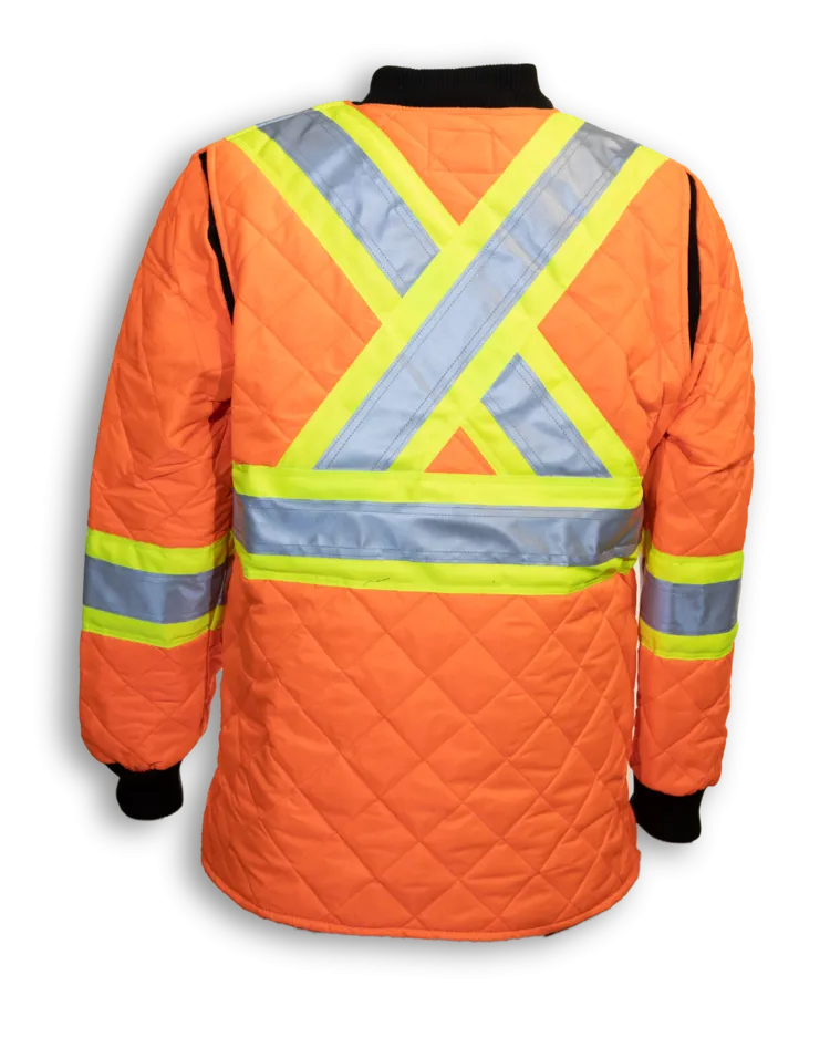 Big K BK895 Quilted Hi-Vis Freezer Jacket – Dual Inner Pockets, 3M Scotchlite Reflective, CSA Compliant, Rib-Knit Cuffs & Collar