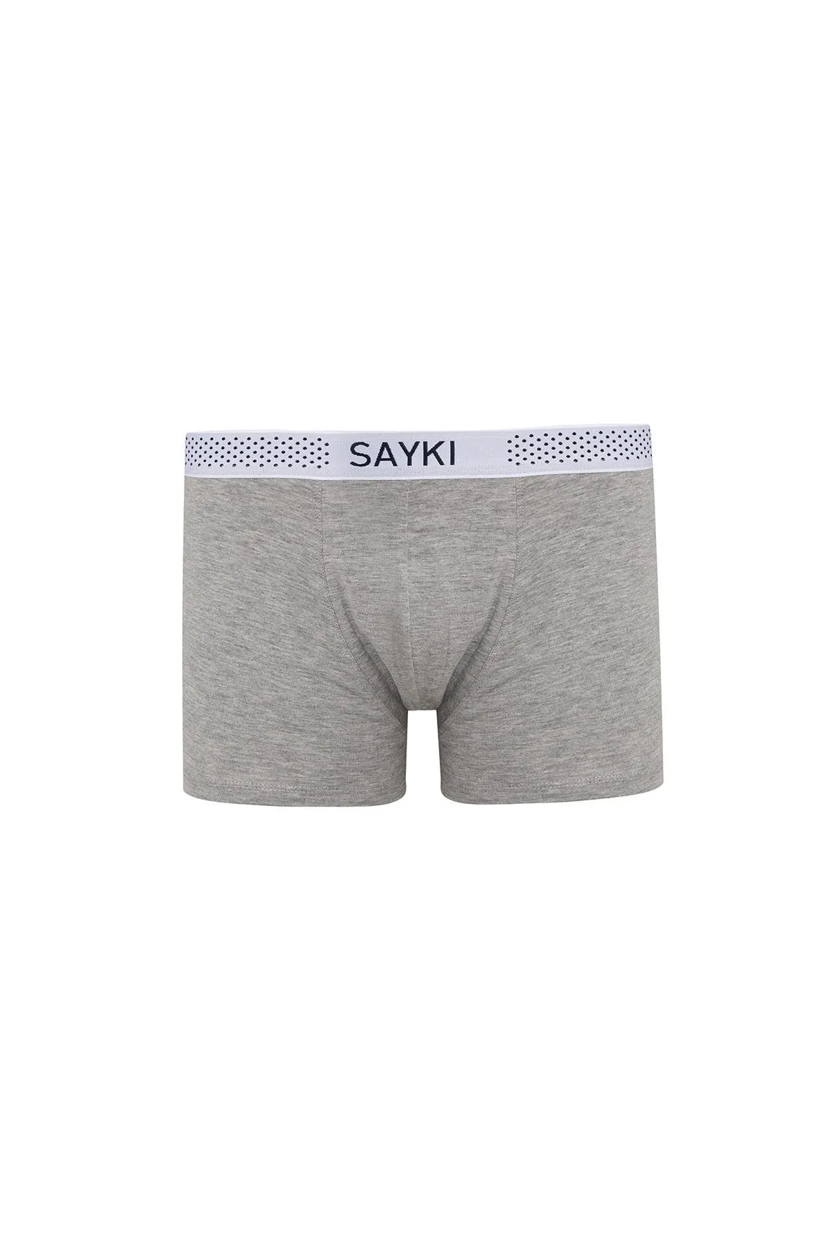 Black - Gray Dot Patterned Modal Jersey Boxer