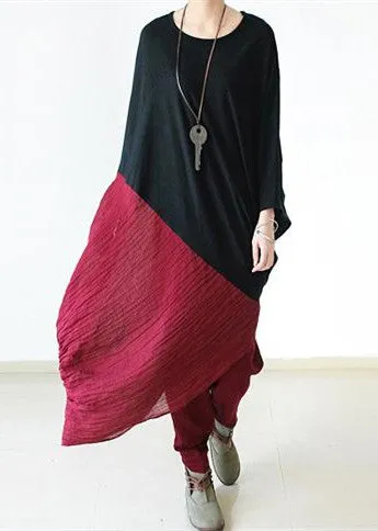 Black Oversized Linen Carrot Pants Plus Size Cotton Pants Loose Harem Pants