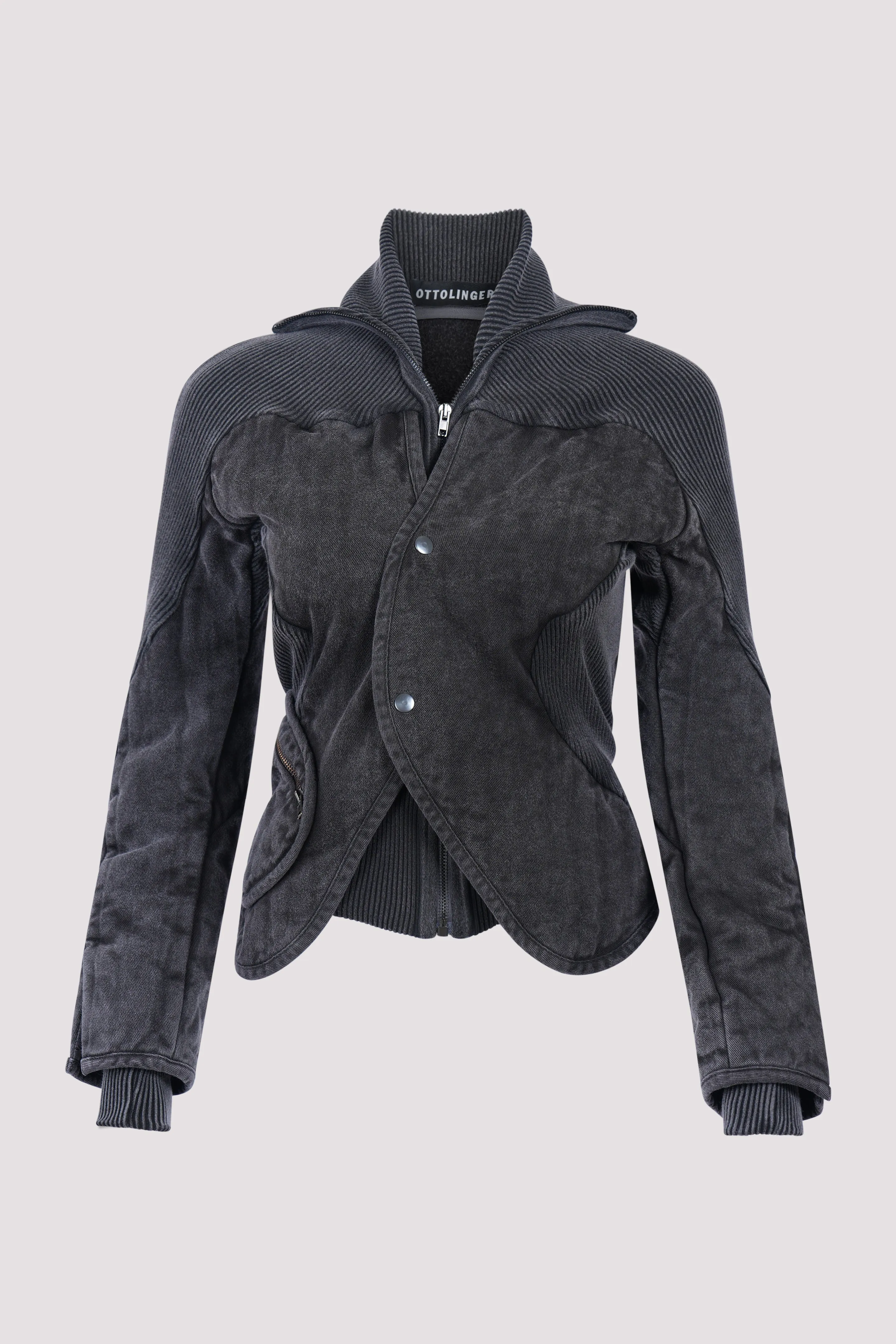 Black Quilted Silhouette Jacket