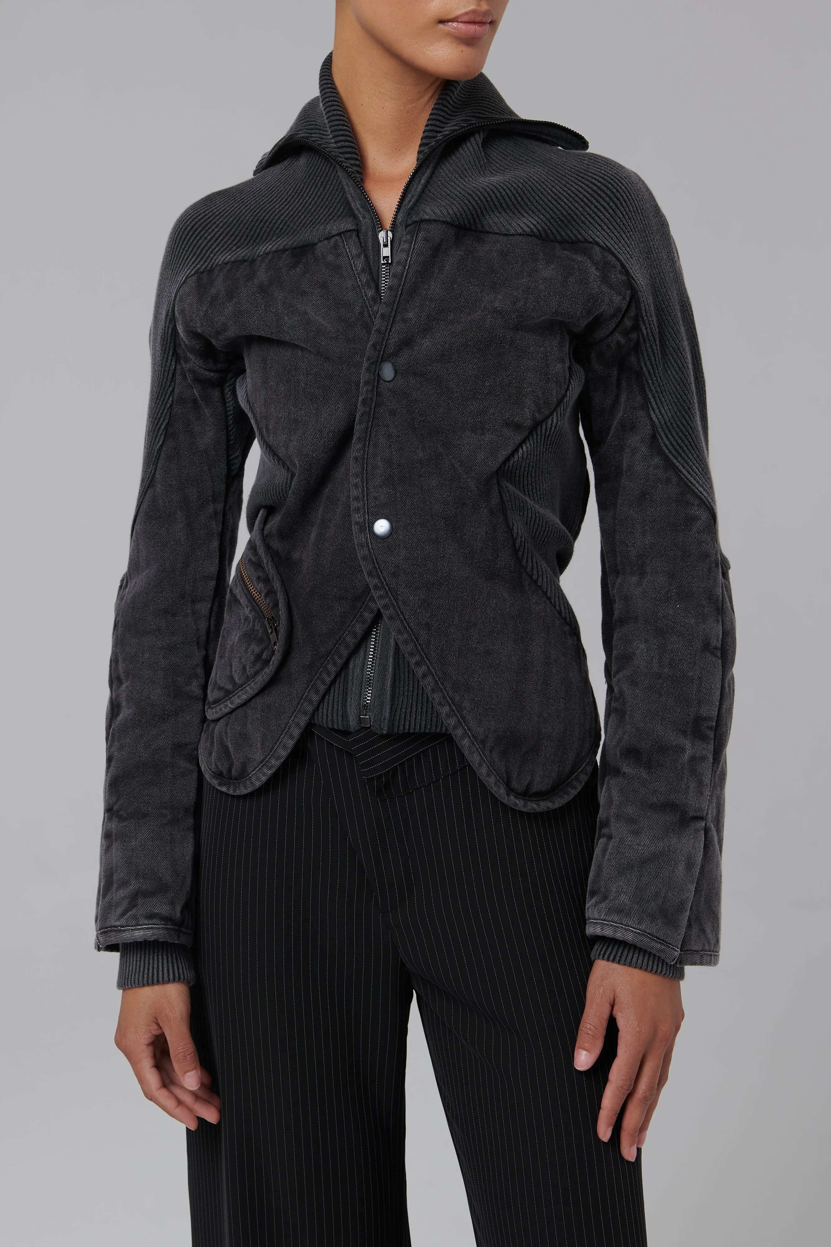 Black Quilted Silhouette Jacket