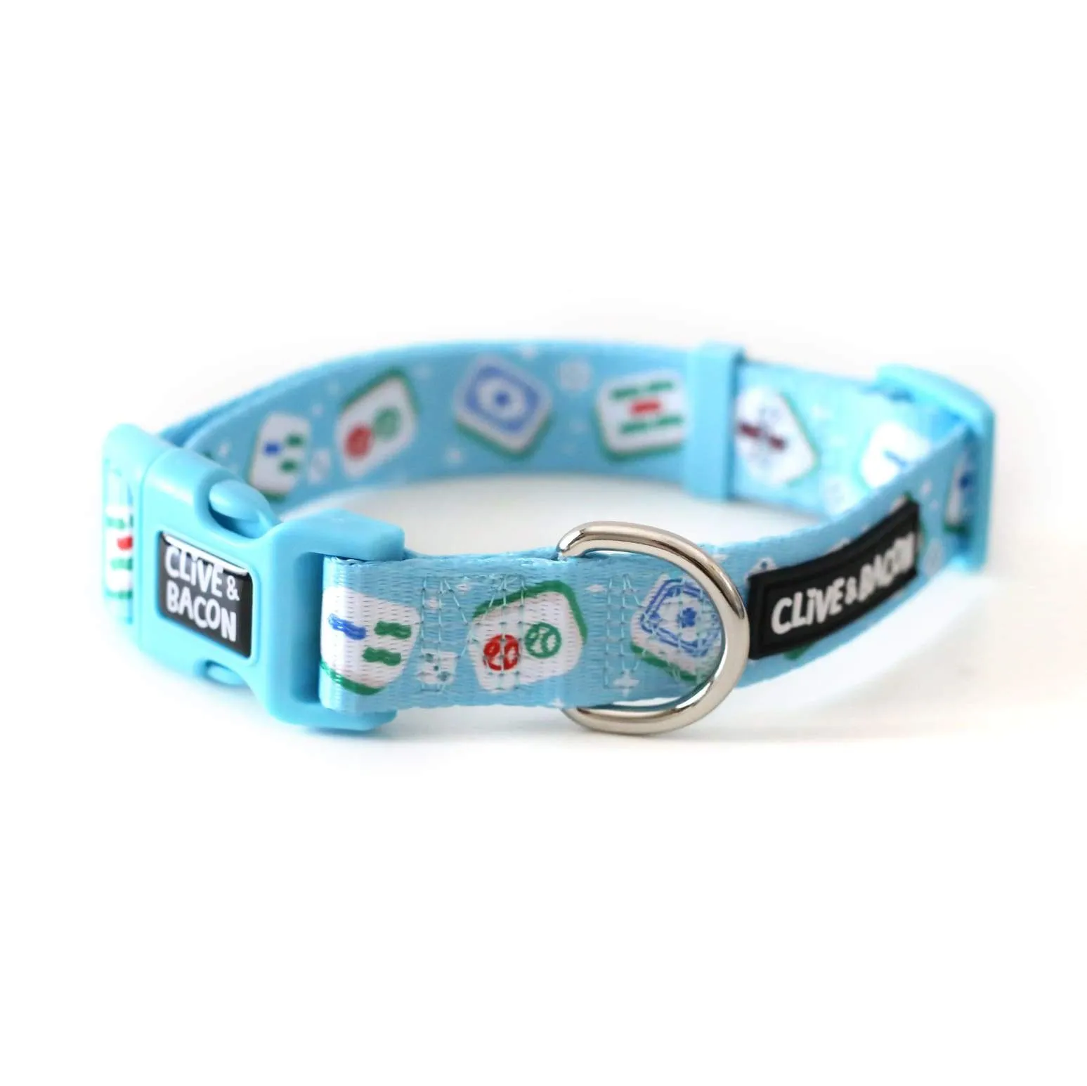 Blue Mahjong Dog Collar