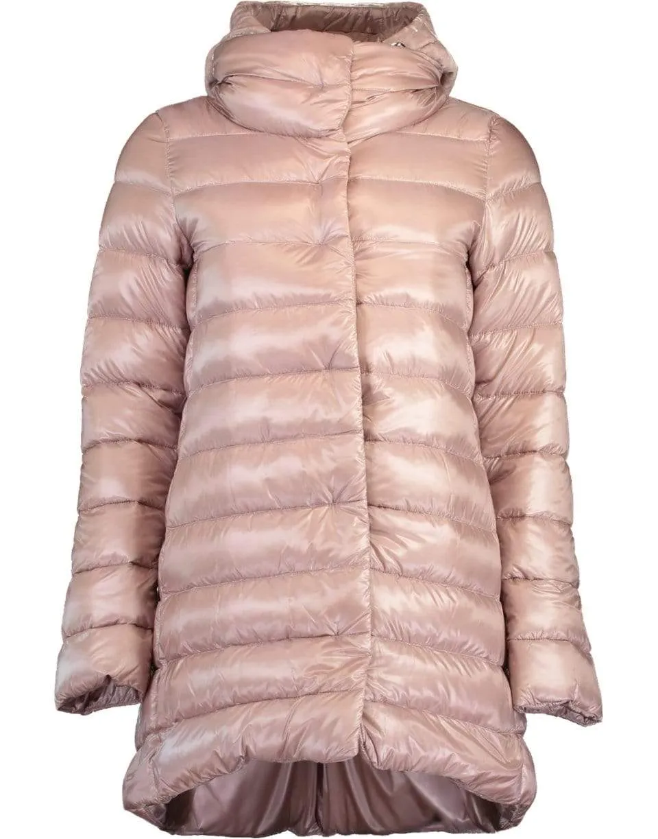 Blush Hilo Velvet Hood Nylon Jacket