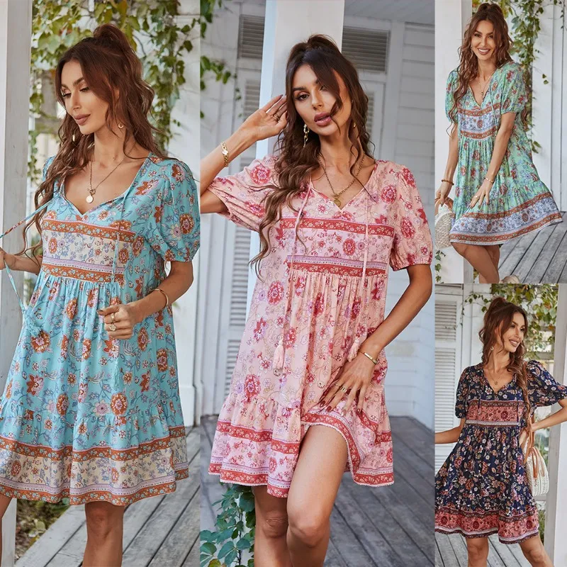 Bohemian Printed Resort Style Summer Dress