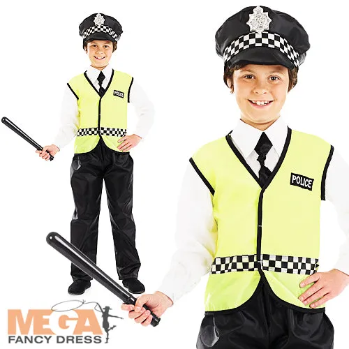 Boys Policeman   Hat Fancy Dress Police Officer Uniform Costume