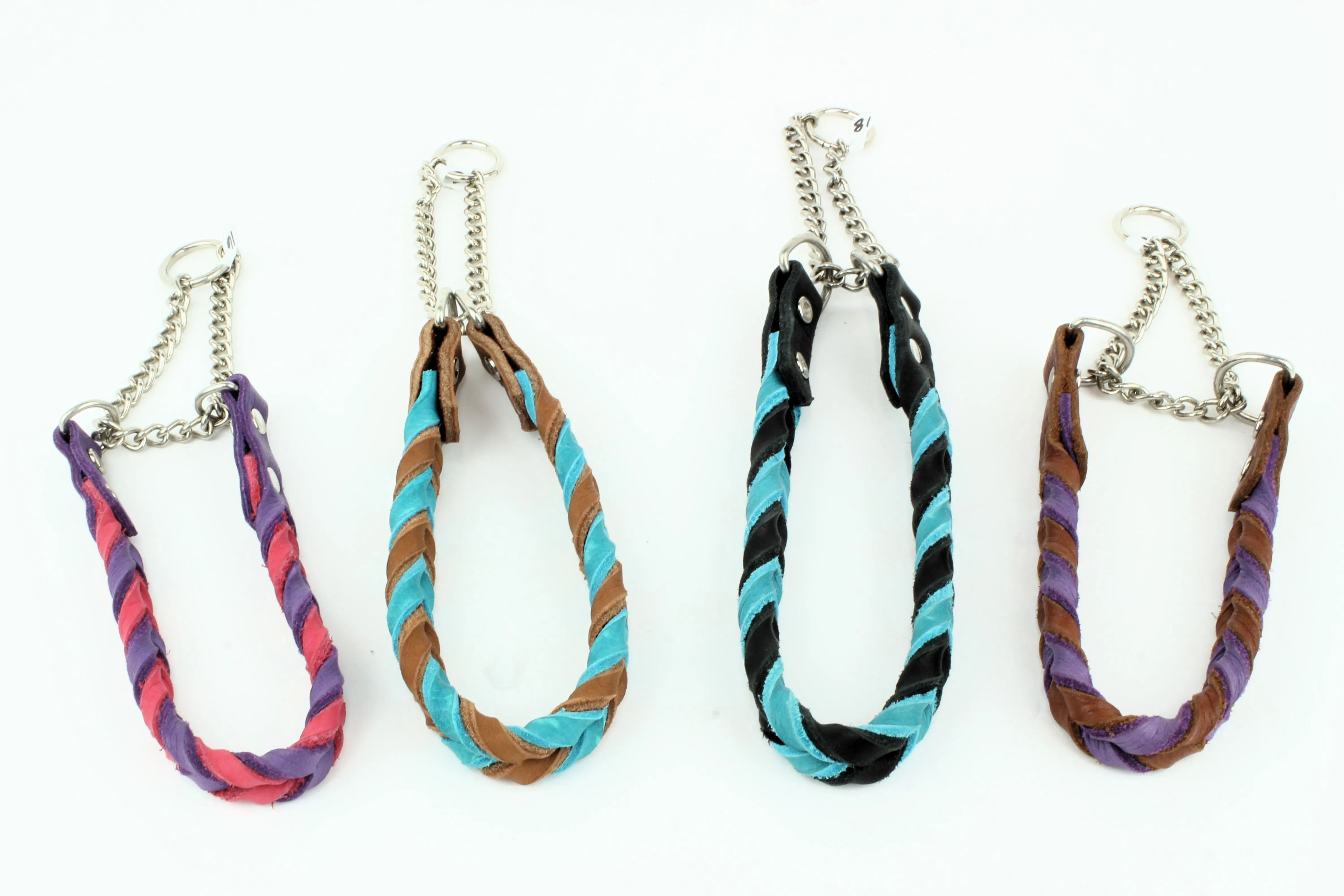 Braided Leather Non Adjustable Martingale Collars