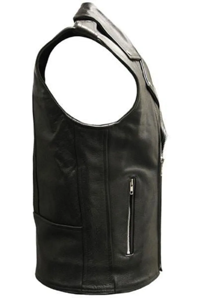 Brando Sleeveless Biker Vest - Skintan Leather