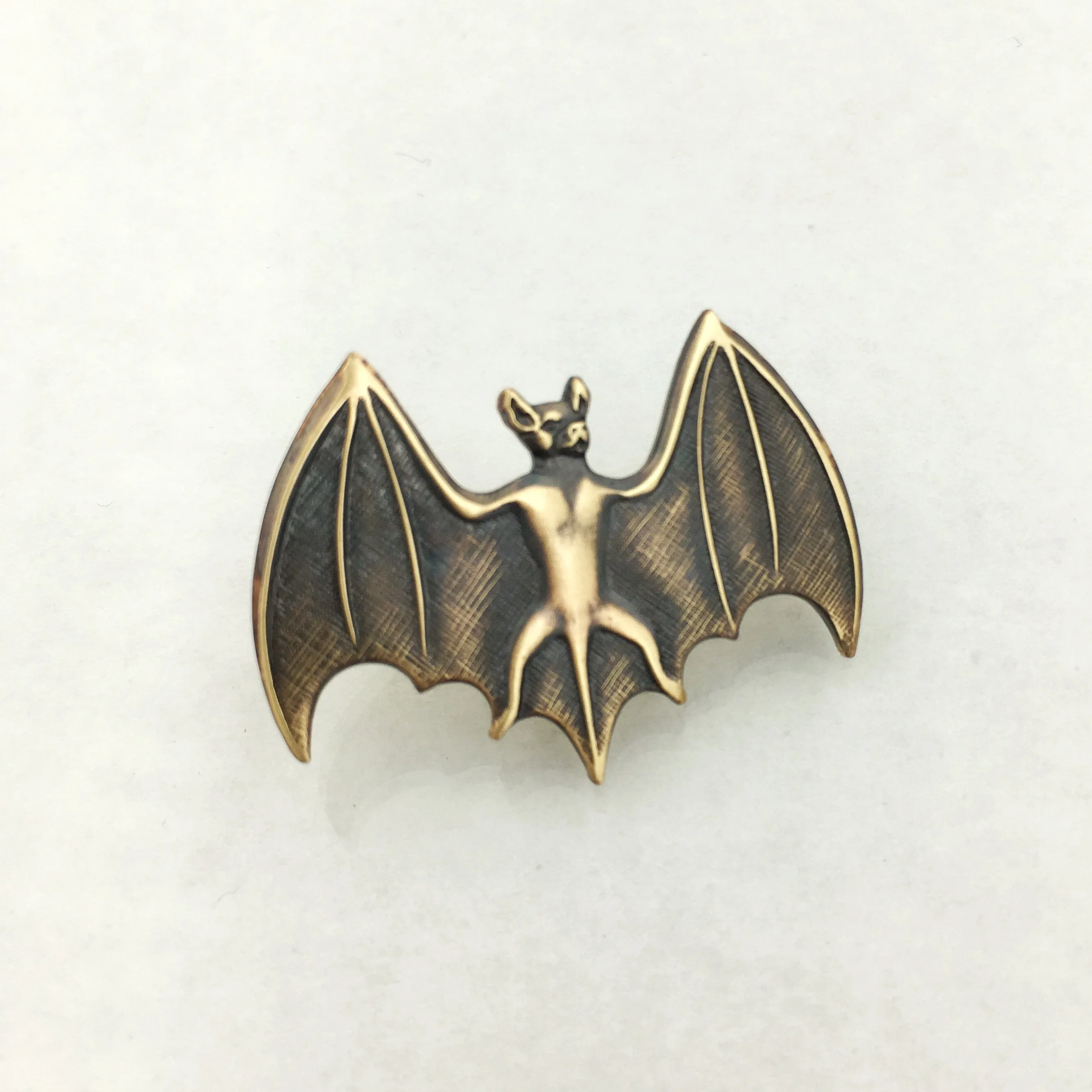 Brass Bat Pin or Brooch