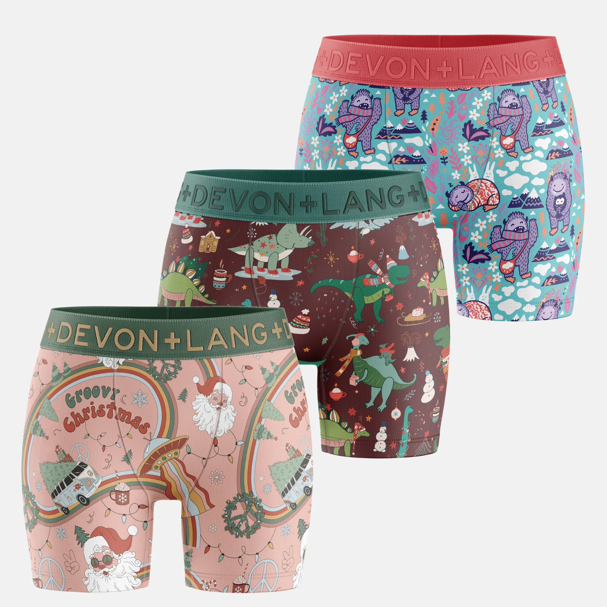 Bria Boxer Brief - Multi-Packs - Hippie Santa/Chilly Dinos/Cozy Yeti