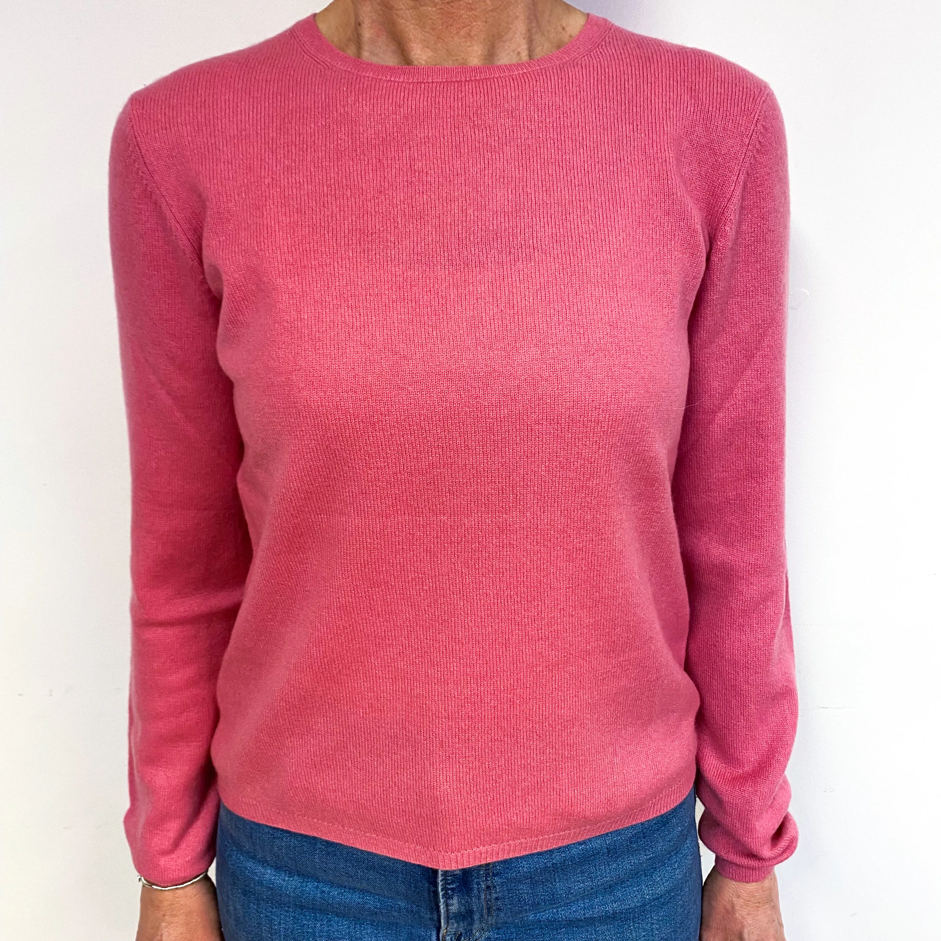 Bubblegum Pink Cashmere Crew Neck Jumper Medium