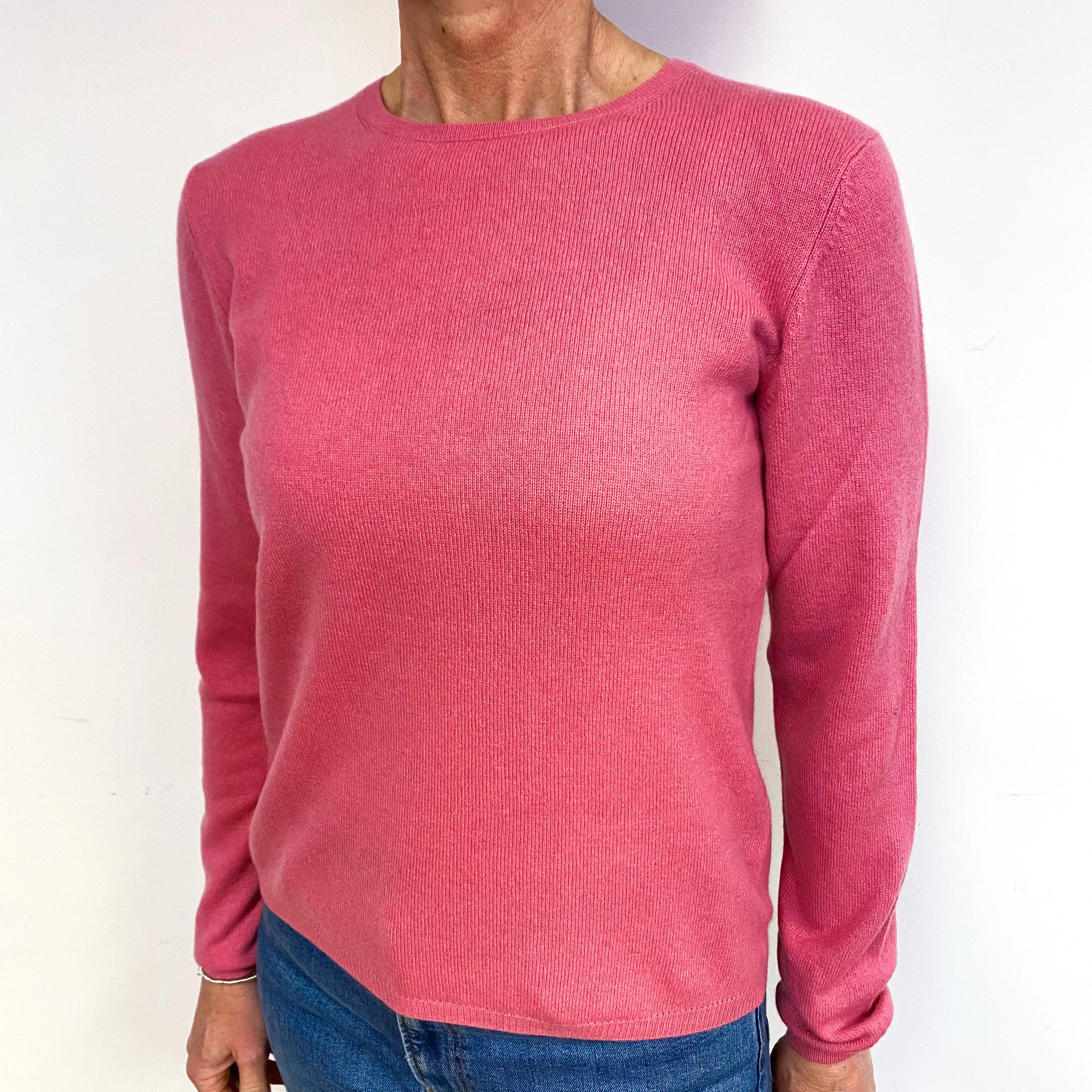 Bubblegum Pink Cashmere Crew Neck Jumper Medium