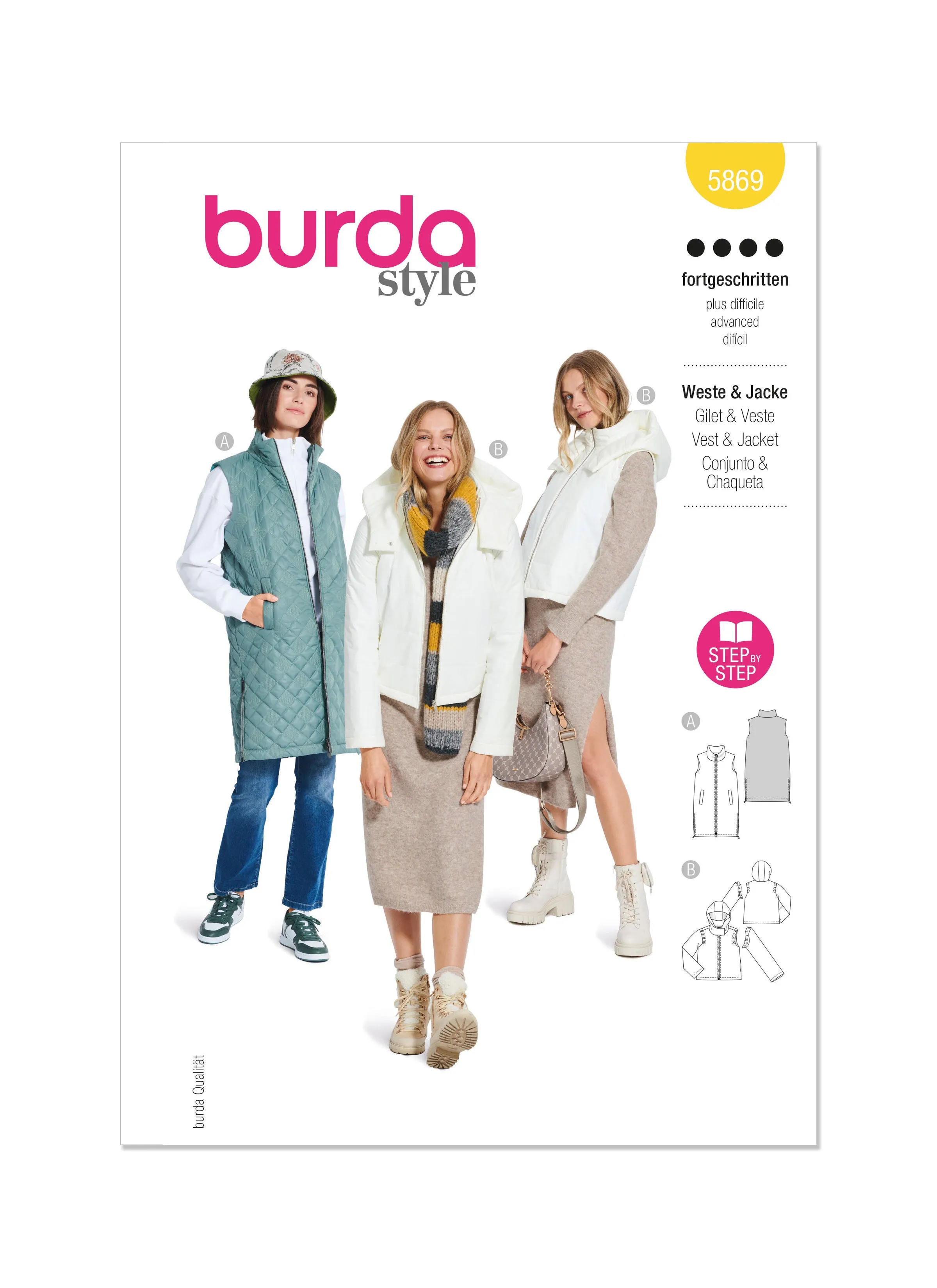 Burda Sewing Pattern 5869 Misses' Gilet and Jacket