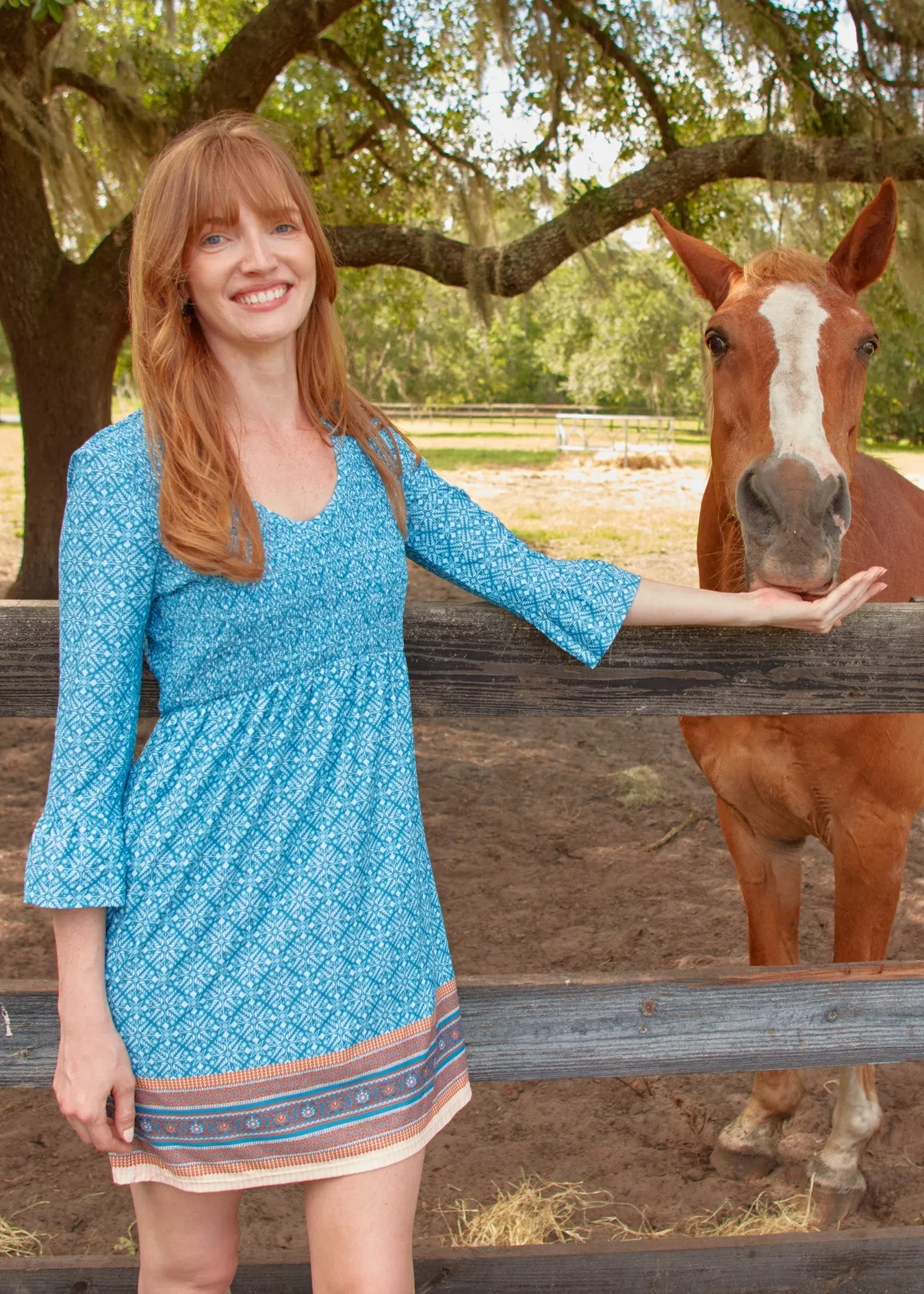 Camden Leaf Smocked Babydoll Dress