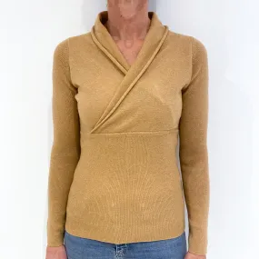 Caramel Cashmere V-Neck Jumper Small/Petite