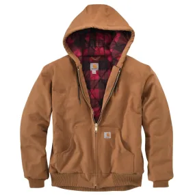 Carhartt Men's Carhartt Brown/Dark Crimson Plaid Huntsman Active Jacket