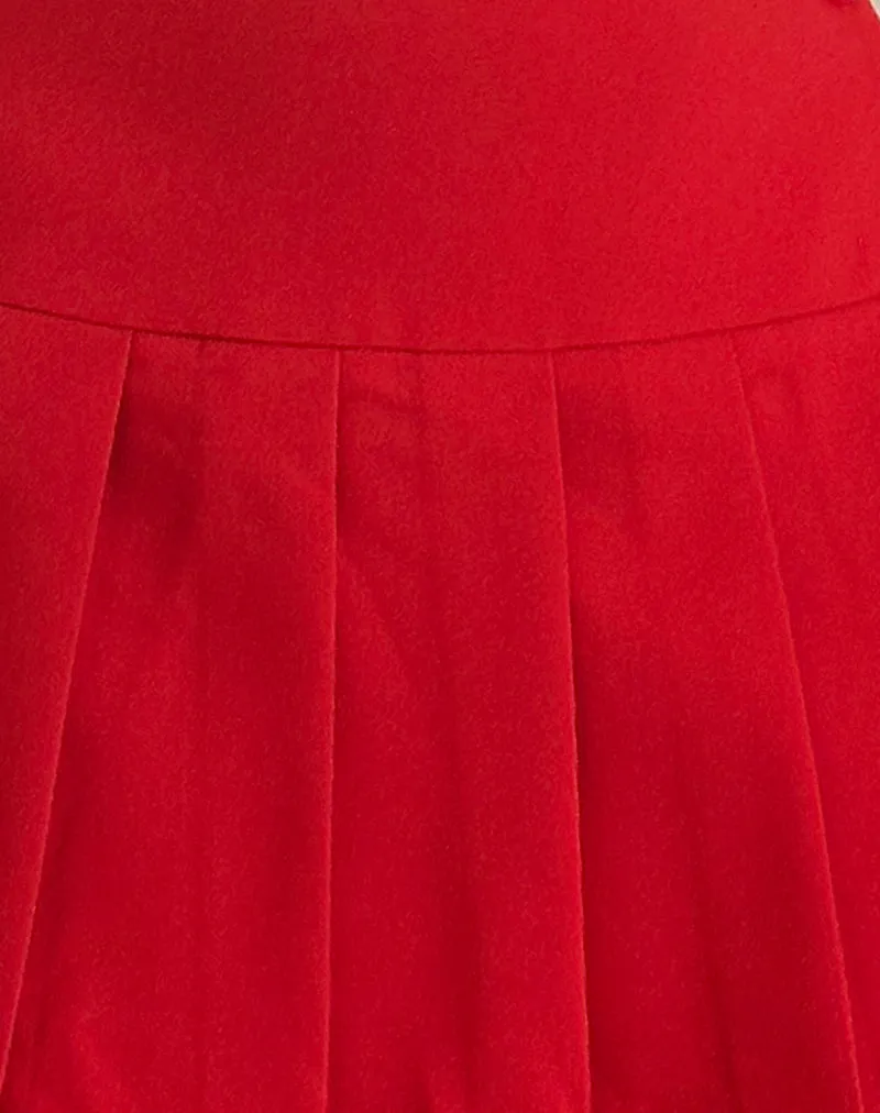 Casini Mini Skirt in Soft Tailoring Red