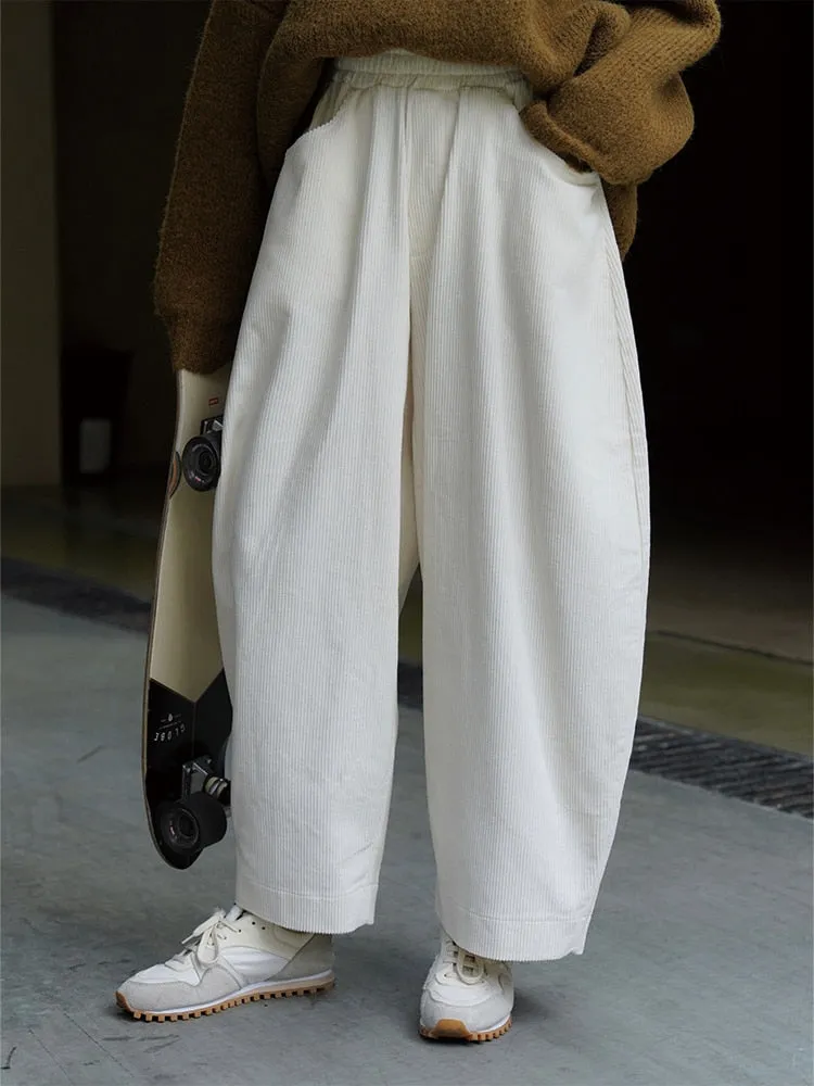 Casual High End Corduroy Wide Leg Pants