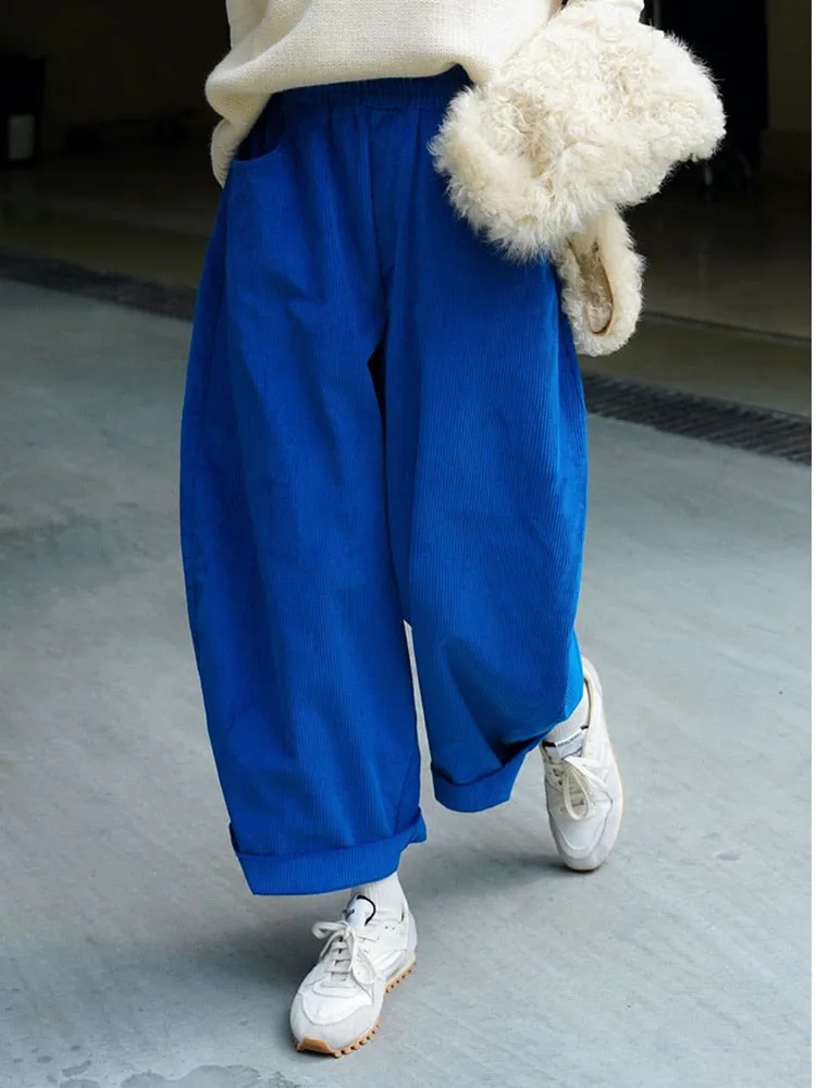 Casual High End Corduroy Wide Leg Pants