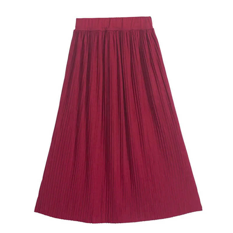 Casual Sporty Pleated Vintage High Waist Skirt