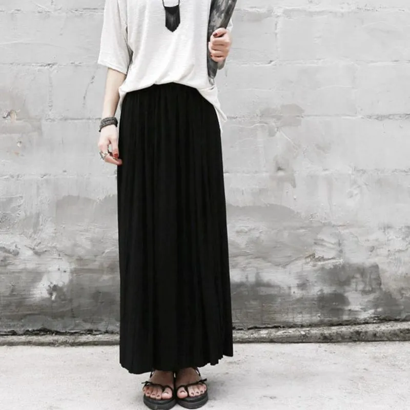 Casual Sporty Pleated Vintage High Waist Skirt