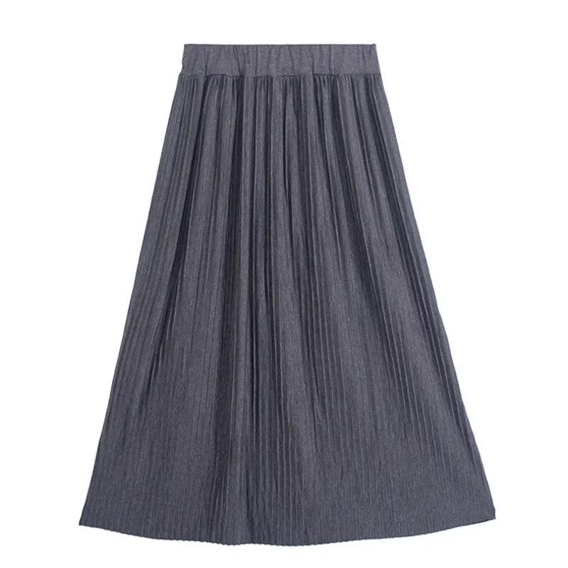 Casual Sporty Pleated Vintage High Waist Skirt