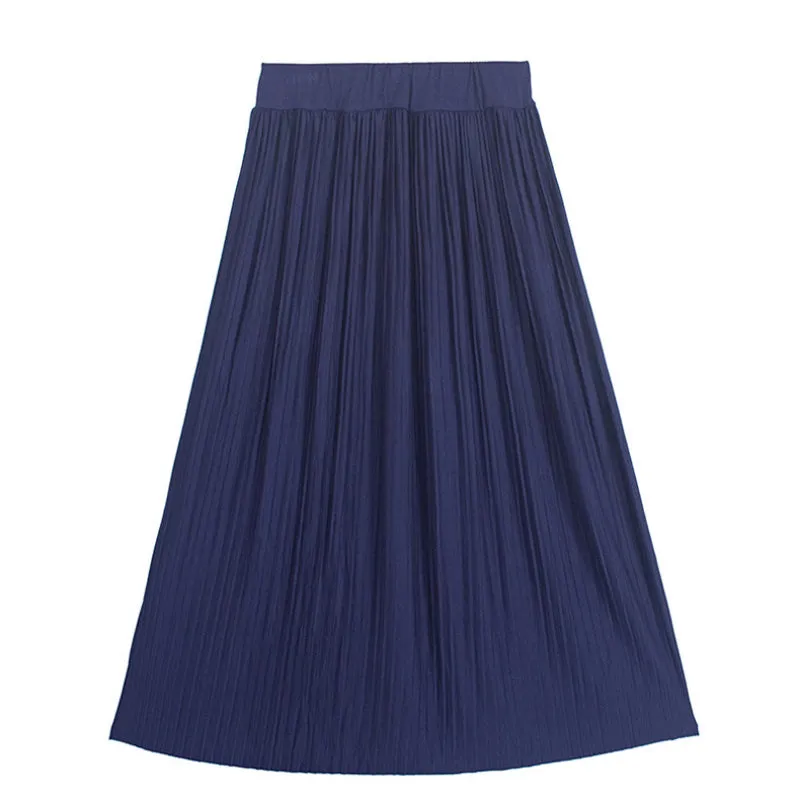 Casual Sporty Pleated Vintage High Waist Skirt